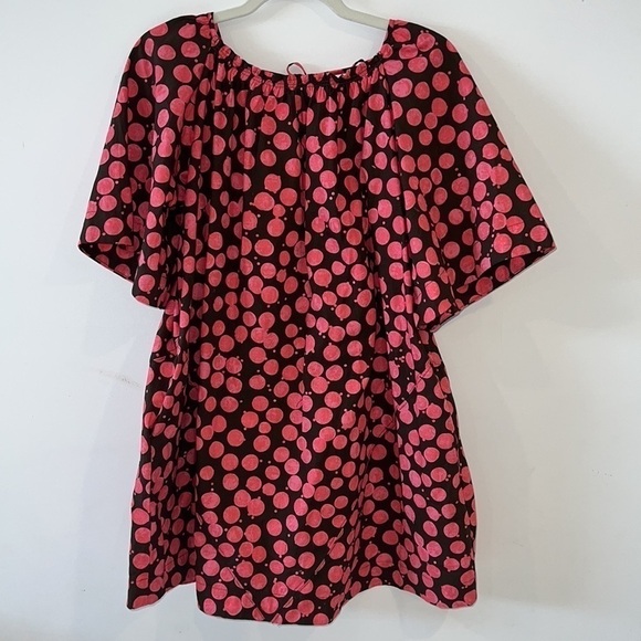 FREE People Pink/Chocolate Combo Jodie Printed Tunic Flowy Oversized top size XS - Picture 4 of 16